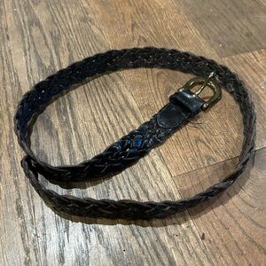 Braided Black Leather Belt